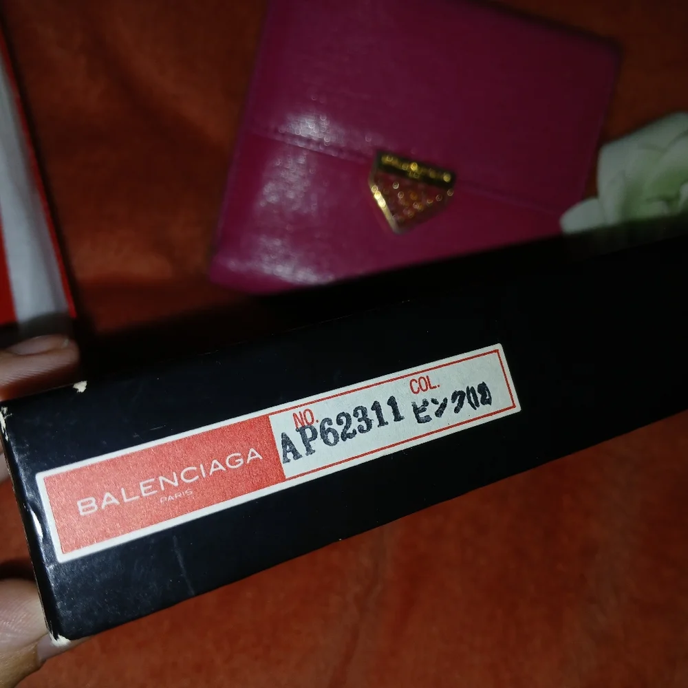Balenciaga Pink Wallet with Gem Detail